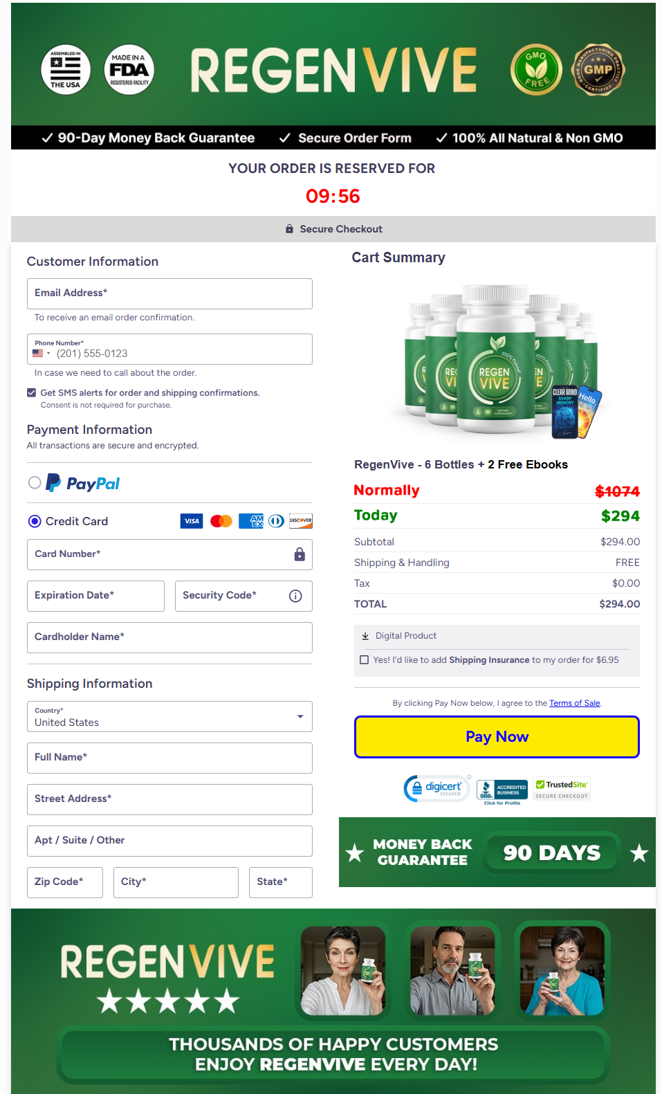 RegenVive Official Website Secure Order Page
